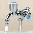 thumbnail image 2 of Grifo de agua, grifo de agua de lavabo de grifo de lavadora de plástico ABS con caño doble y mango G1/2(Shutter Handle), 2 of 5