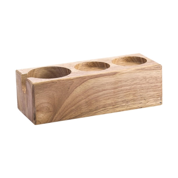 Soporte para prensador de café expreso manual, base para herramientas de barista, 2 orificios A Color madera 3 agujeros B