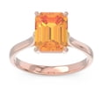 thumbnail image 2 of 2.50 Carat Stunning Emerald Citrine Gemstone Solitaire Anniversary Ring for Ladies Solid 14K Rose Gold Size 10.5 by Diamond Capitals, 2 of 8