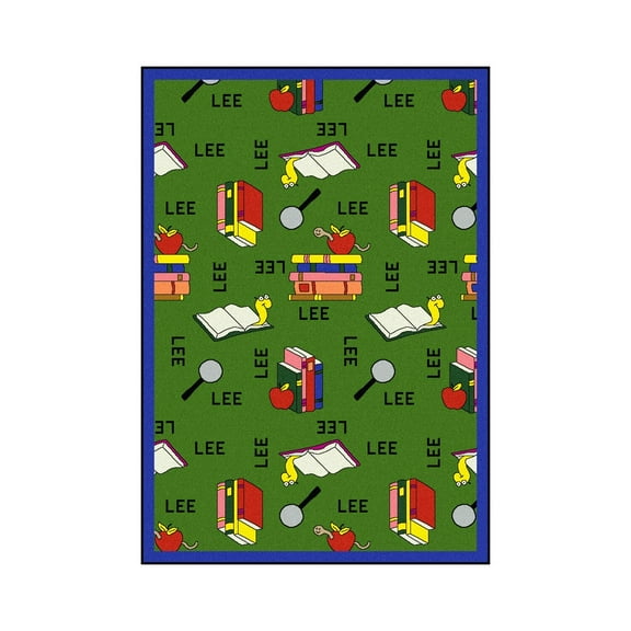 Bookworm (Spanish) 7'8" x 10'9" Area Rug In Color Green