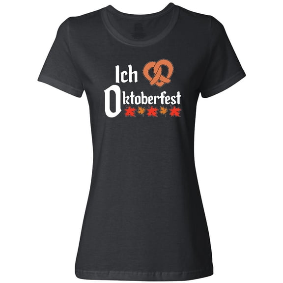 Inktastic Ich Liebe - I Love Oktoberfest pretzel heart Women's T-Shirt