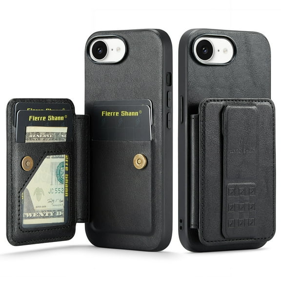 Designed for iPhone 16e Case Wallet with RFID Blocking Card Holder PU Leather Credit Card Slots Cash Pocket Phone Cases for Men Women Back Flip Magnetic Clasp Protective Cover,Black