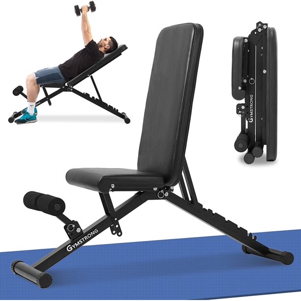 All in One Workout Bench for Home Strength Training Multi Purpose Foldable Upright Decline