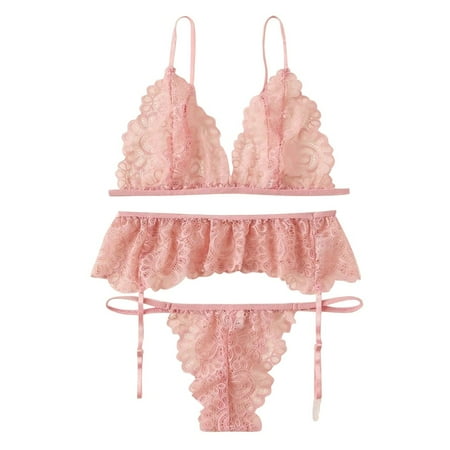

New Ladies Underwear Wireless Bra Thong With Garter Lace Pajamas Lingeriechristmas pajamas for family