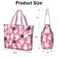 thumbnail image 3 of Tote Bag for Women - Pink Halloween Ghosts with Boo Shoulder Bag - Large Utility Work Duffle Bag with Zipper Handbag for Travel, Work, Sprots, 3 of 5