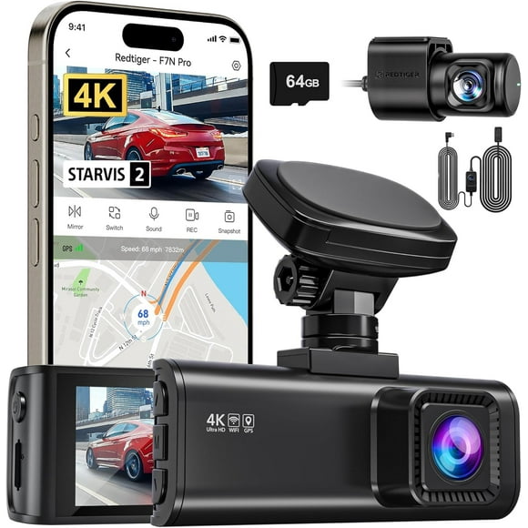 Cámara integrada REDTIGER F7N Pro 4K Dual WiFi GPS 64GB