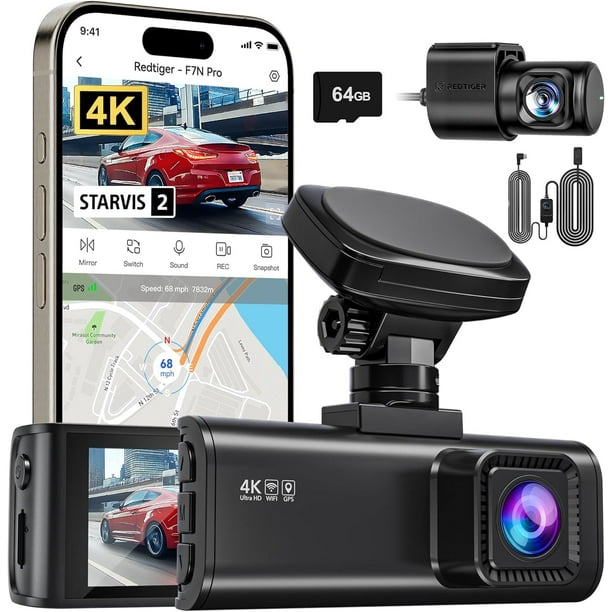 Cámara integrada REDTIGER F7N Pro 4K Dual WiFi GPS 64GB