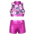 thumbnail image 2 of DPOIS Girls Kids Jazz Hip Hop Dancewear Shiny Sequins Crop Top Shorts Set Gardenia Rose 8, 2 of 7