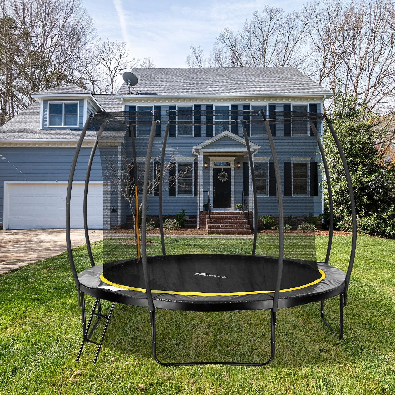 Ainfox 10Ft Trampoline with Safety Enclosure Net, Spring Pad, Combo