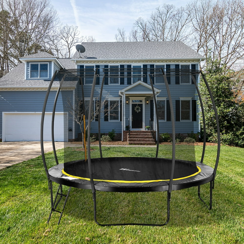 Ainfox 10Ft Trampoline with Safety Enclosure Net, Spring Pad, Combo