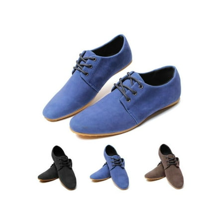 - Men Fashion Casual Suede Sneakers Soft Lace Up Moccasin Loafers Sport Shoes