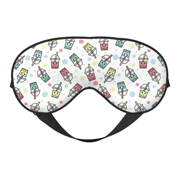 Naloa Milk Tea Print Sleep Mask for Sleeper, Light Blocking Sleeping Eye Mask for Women Men, Eye Shade with Adjustable Strap for Travel, Nap,Meditation
