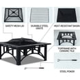 thumbnail image 3 of Grand Patio 33" Square Ceramic Top Wood Burning Fire Pit Table with Spark Screen and Poker, 3 of 7
