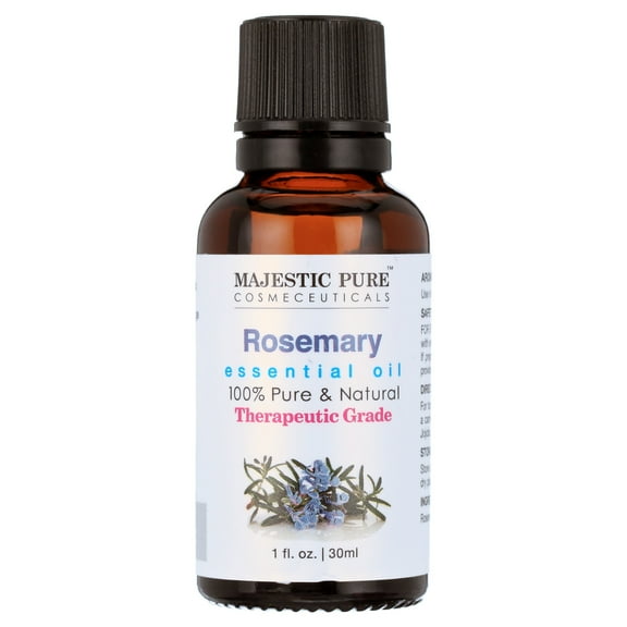 Majestic Pure Rosemary Essential Oil, Premium Grade, Pure and Natural, for Aromatherapy, Massage, Topical & Household Uses, 1 fl oz
