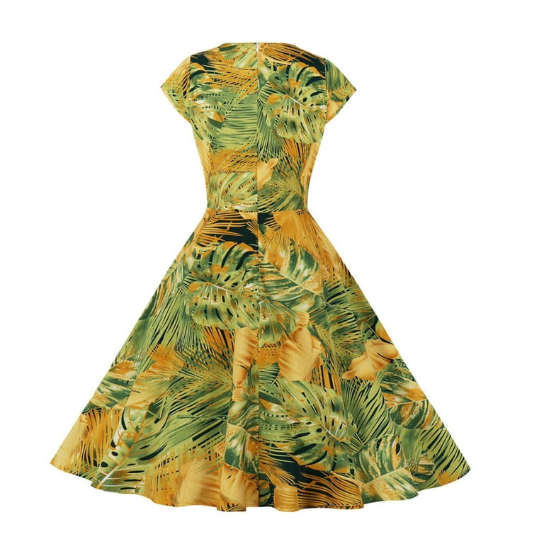 TAIAOJING Women s Summer Casual Sleeveless Tank Dress 50s Vintage
