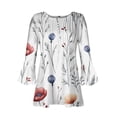 thumbnail image 5 of CYMMPU Spring Tops Button V Neck Flare Sleeve Fall Trendy Shirts Floral Pattern Loose Fit Tunic Tops Boho Blouses for Women Dressy Casual 3/4 Sleeve Pleated Dressy T-Shirts Multicolor S, 5 of 5