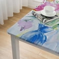 thumbnail image 4 of HAOXIT  Square Fabric Tablecloth, Spring Blooming Petals, Easy Care and Stain Resistant Bordered Table Cloth, Pastel Floral Blooms white, 4 of 7