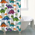 thumbnail image 4 of White Cartoon Dinosaurs Leaves Pattern Shower Curtain 84"x72" ,Bathroom Decorative Shower Curtains Set with 12 Hooks,Modern Waterproof Washable Shower Curtain, 4 of 6