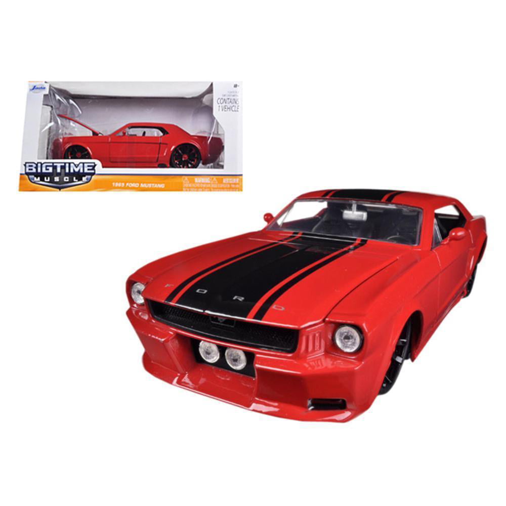 1965 Ford Mustang White With Blue Stripes 1:24 Diecast Model 96895w 