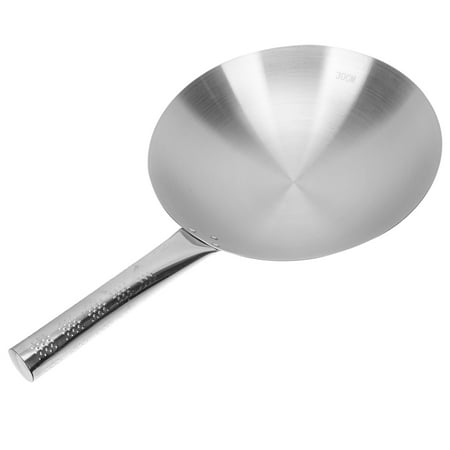 

1pc Stainless Steel Wok Household No Magnetic Sand Frying Pan Non Stick Pan