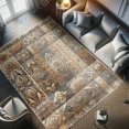 thumbnail image 4 of Ambesonne Bohemian Decorative Rug Carpet, Ethnic Elaborate Shapes, 2' 2" x 3' 7", Beige Dimgray and Cinnamon, 4 of 5