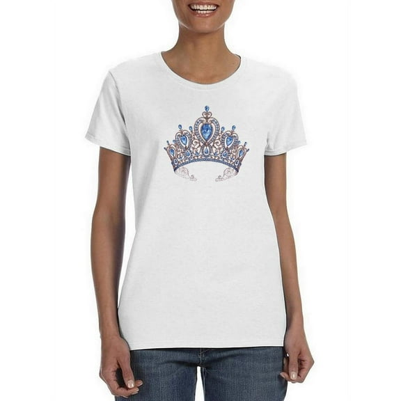 Blue Crown T-Shirt Women -SPIdeals Designs, Female 4X-Large