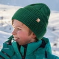 thumbnail image 2 of harmtty Fleece Lining Beanie Hat Children Beanie Hat Kids Knitted Winter Hat Toddler Warm Beanie Hat Fleece Lining Knitting Hat Children Outdoor Hat Green S, 2 of 8