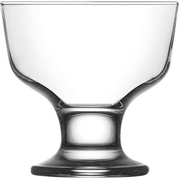 Vikko Clear Glass Footed Ice Cream Dessert Bowls For Ices, Pudding