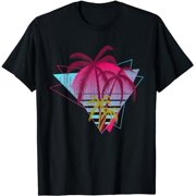 Summer Vacation 90s Art Vaporwave Palm Trees Tropical Summer T-Shirt