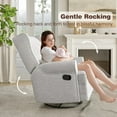thumbnail image 3 of Heynemo Swivel Nursery Glider Recliner Comfy Upholstered Glider Chair Swivel Rocking Chair for Living Room, Gray, 3 of 7