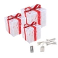 thumbnail image 3 of Juego de 3 cajas de regalo navideñas iluminadas con luces LED y lazo Cálido, 3 of 9