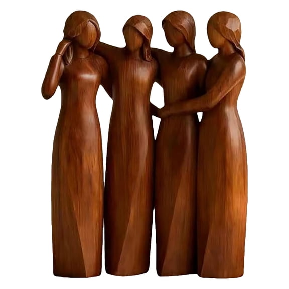 4 Sisters Friendship Resin Figurines Statue - Friend Birthday for Women | Resin Friendship Decoration | Statue Decor | for Display Desk Bedside Workplace Living Room Tea Table Dorm Apartment
