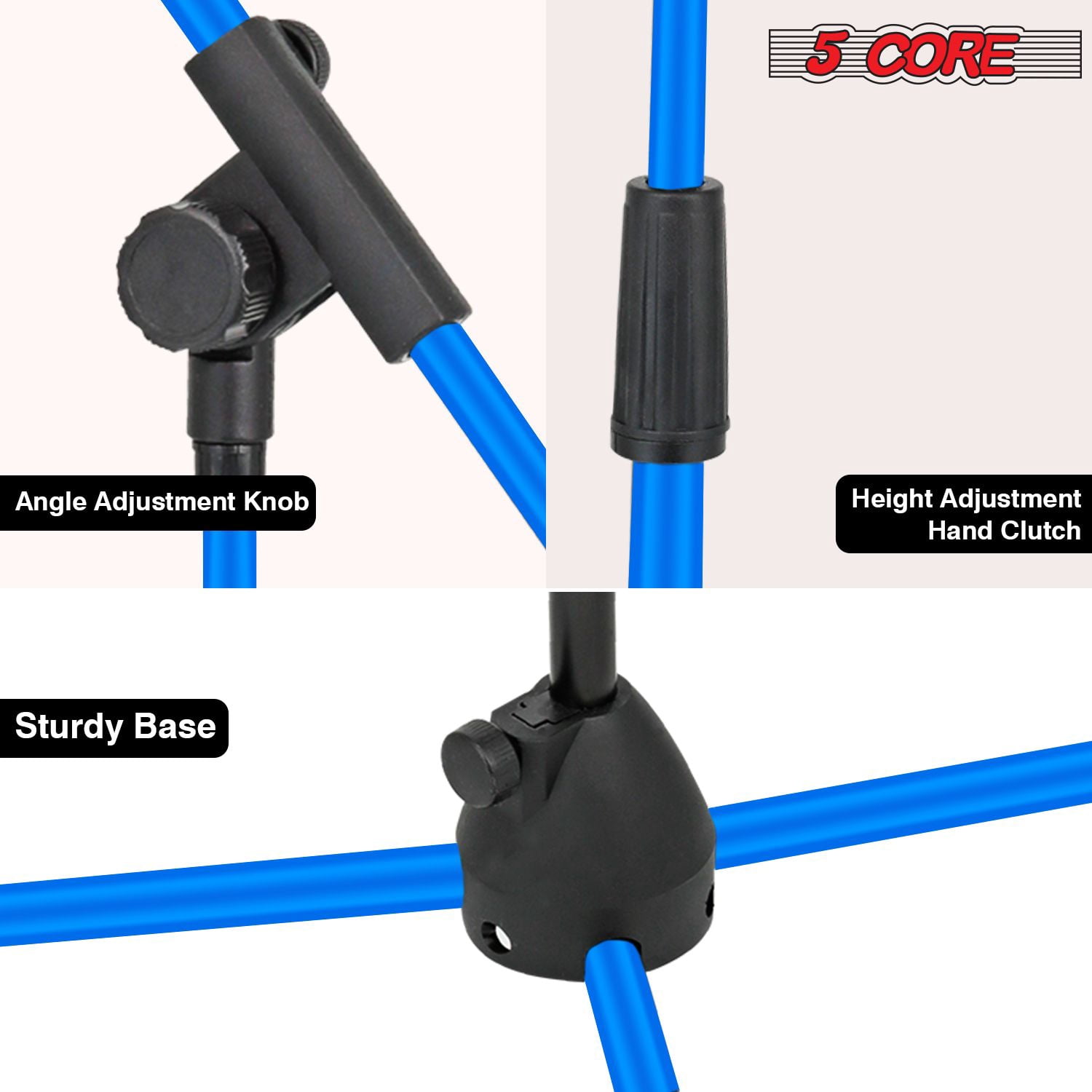 4-Pack Adjustable Tripod Microphone Stands - 18" to 72" Height, 29.5" Boom Arm, 180° Rotation, Heavy-Duty Steel, Portable