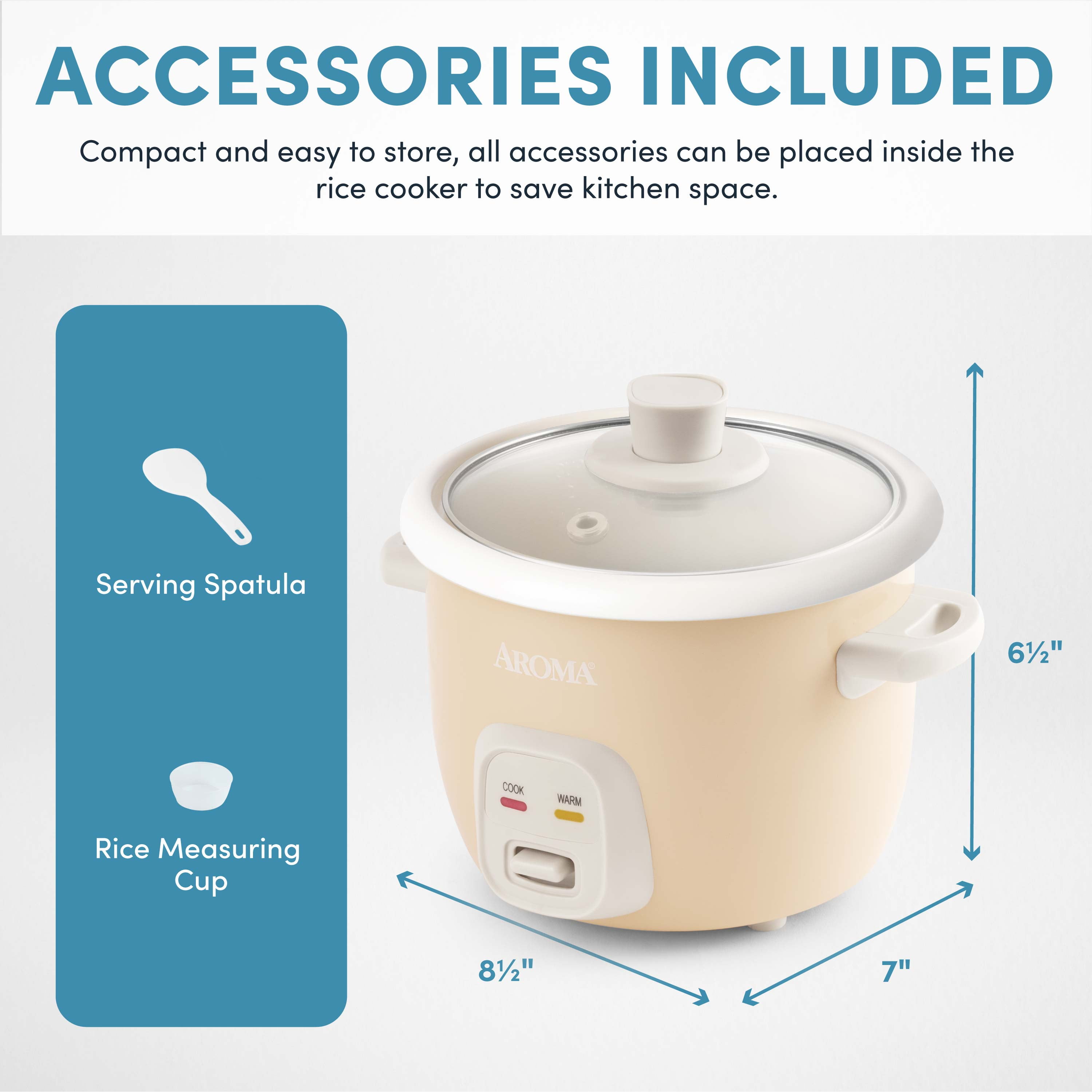 Aroma 4-Cups (Cooked) / 1Qt. Rice & Grain Cooker ARC-302NGMT