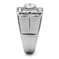 thumbnail image 4 of High polished (no plating) Stainless Steel Ring with AAA Grade CZ in Clear for Women Clear Stone Color Style TK318 Size 11, 4 of 4