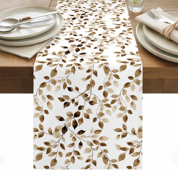 Gray Eucalyptus Leaves Table Runner - 36 Inch Long, Kitchen Dining Table Runner Dresser Scarves, Summer Botanical Watercolor Retro Farmhouse Decor for Coffee Tables Wedding Party Banquet
