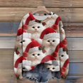 thumbnail image 3 of Long Sleeve Pullover Sweaters For Women O Neck Casual Cute Printing Knit Oversized Sweater for Fall and Winter, Christmas Snowflake Print, Cozy and Festive, Christmas Sweaters for Women ,Red,M, 3 of 6