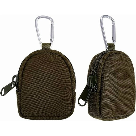 2 Pack Mini EDC Pouch Molle Bag Outdoor Keychain Tactical Coin Purse Military Pocket Utility Belt Bumbag for Mini Tool Organizer Car Key Earphone Waist Case Hiking Climbing Backpack Multi-color