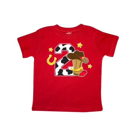 

Inktastic Cowboy Birthday Two Years Old with Cowboy Boots Gift Toddler Boy Girl T-Shirt