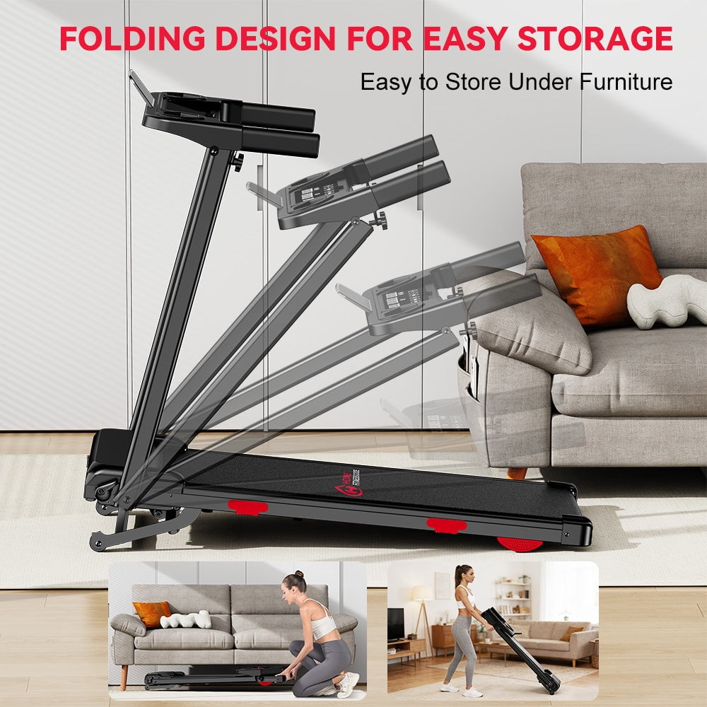 Folding Treadmill Q5 Pro with Brushless Motor, Speed 0.6-7.5MPH, 15% Auto Incline