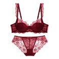 thumbnail image 5 of Sujetador de media copa, sujetador sexy, ropa interior ultrafina para mujer Pure Desire, conjunto de bragas con fruncido en el pecho pequeño, corsé francés, 5 of 5