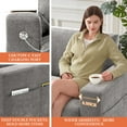 thumbnail image 4 of BedLuxury 70" Loveseat, 2-Seats Sofa with USB/Type-C Charging, Storage Pocket & Wide Armrest, Removable Cover, Living Room, Chenille Gray, 4 of 9