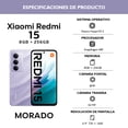 thumbnail image 4 of Smartphone Xiaomi Redmi 15 8+256 Morado Desbloqueado, 4 of 5