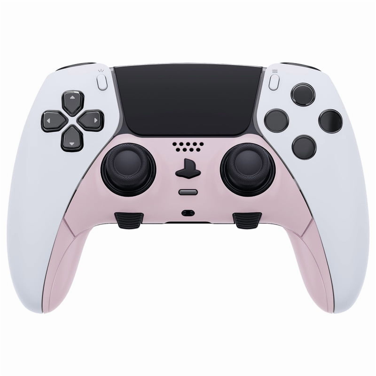 eXtremeRate Top Bottom Decorative Trim Shell Compatible with ps5 Edge Controller DIY Replacement Front Back Clip Shell, Custom Cherry Blossoms Pink Plates Cover Compatible with ps5 Edge Controller