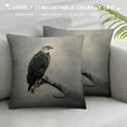 thumbnail image 3 of Orinice Bald Eagle Graphic Decorative Cushion Cover for Home Couch Living Room Sofa, Durable Cotton Linen, Multipurpose Use, Hidden Zipper, 1PC 12x12in, 3 of 5