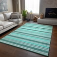 thumbnail image 6 of Addison Rugs Mayfield Washable Transitional Stripes Turquoise Rectangle Rug, 2'6" x 3'10", 6 of 6