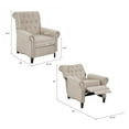 thumbnail image 3 of Pemberly Row Fabric and Solid Wood Push Back Recliner in Cream, 3 of 12