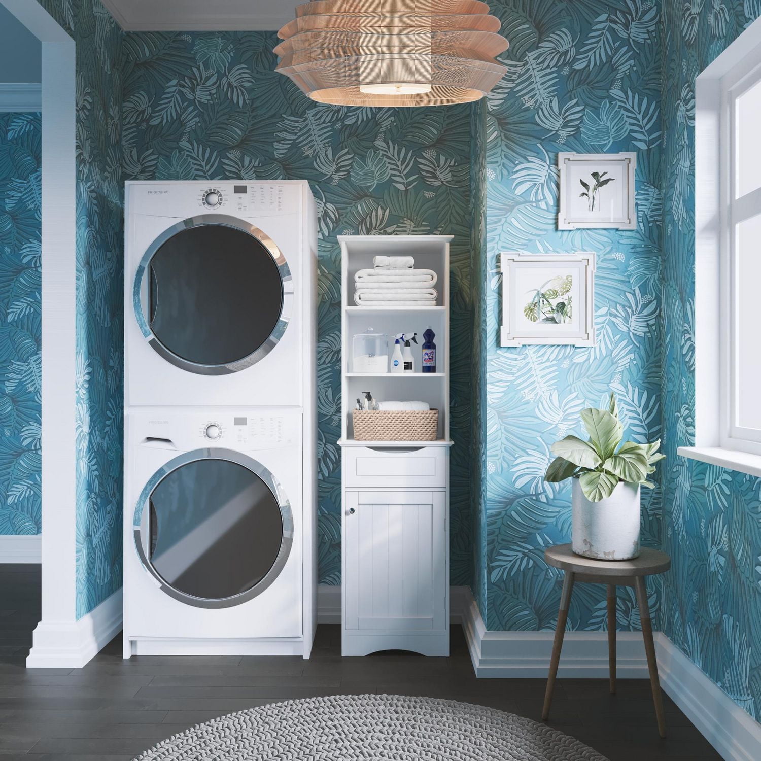 Ashland Collection Maison RiverRidge® Grande armoire à linge, 16,54 po. (larg) x 60,04 po. (haut) x 13,39 po. (prof), blanc