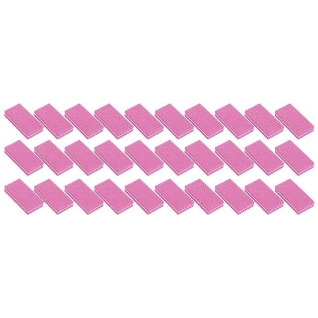 Unique Bargains 30 Pcs Comfortable Mini Square Nail Buffers for DIY Pink