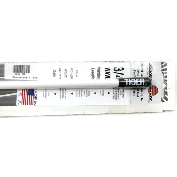 Everhardt TSM4-W 3/4 Wave 4 ft Fiberglass Super Flex CB Radio Antenna - White